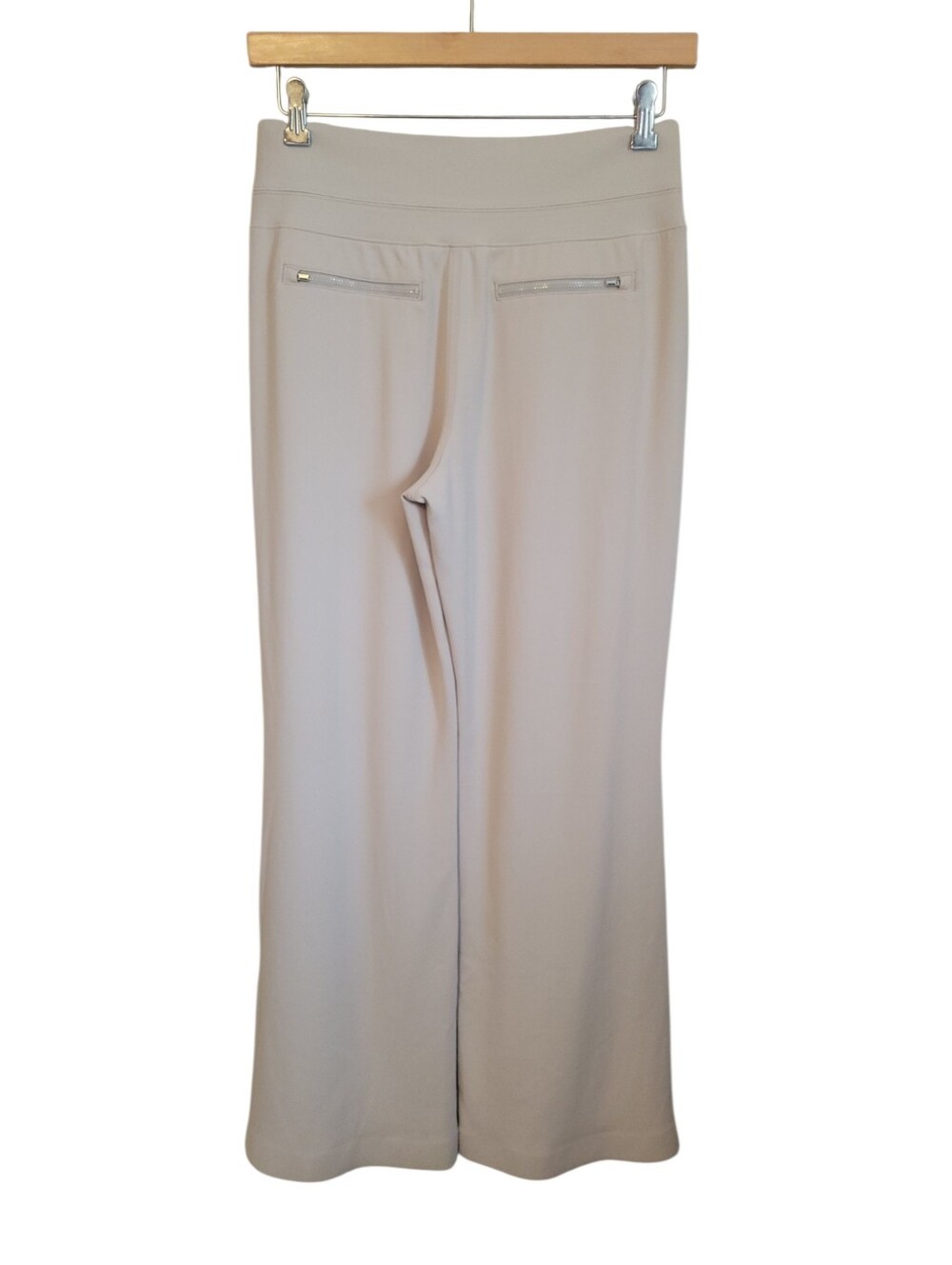 Athleta Venice Flare Pant M Abalone Gray High Rise Travel Yoga Wide Leg Soft - Picture 10 of 11